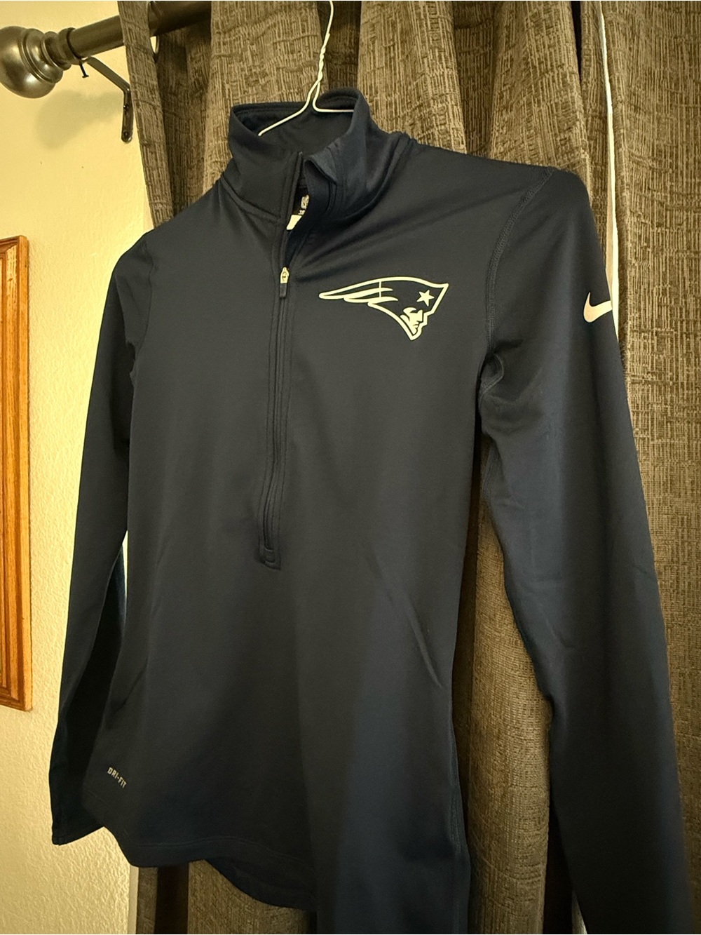 NFL Navy Dri-FIT Zip Pullover with White Logo